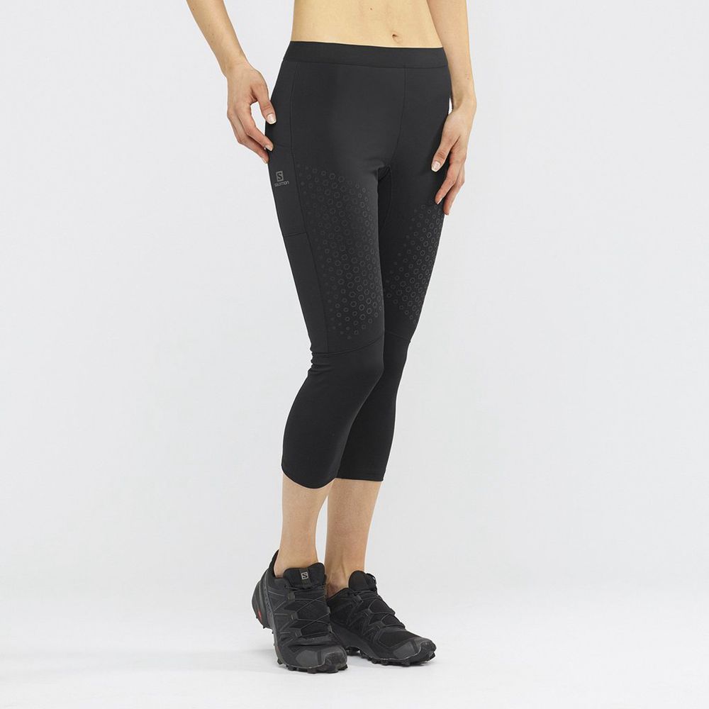 Salomon SUPPORT MID Leggins Mujer - Negras - Colombia (43590-PCVE)